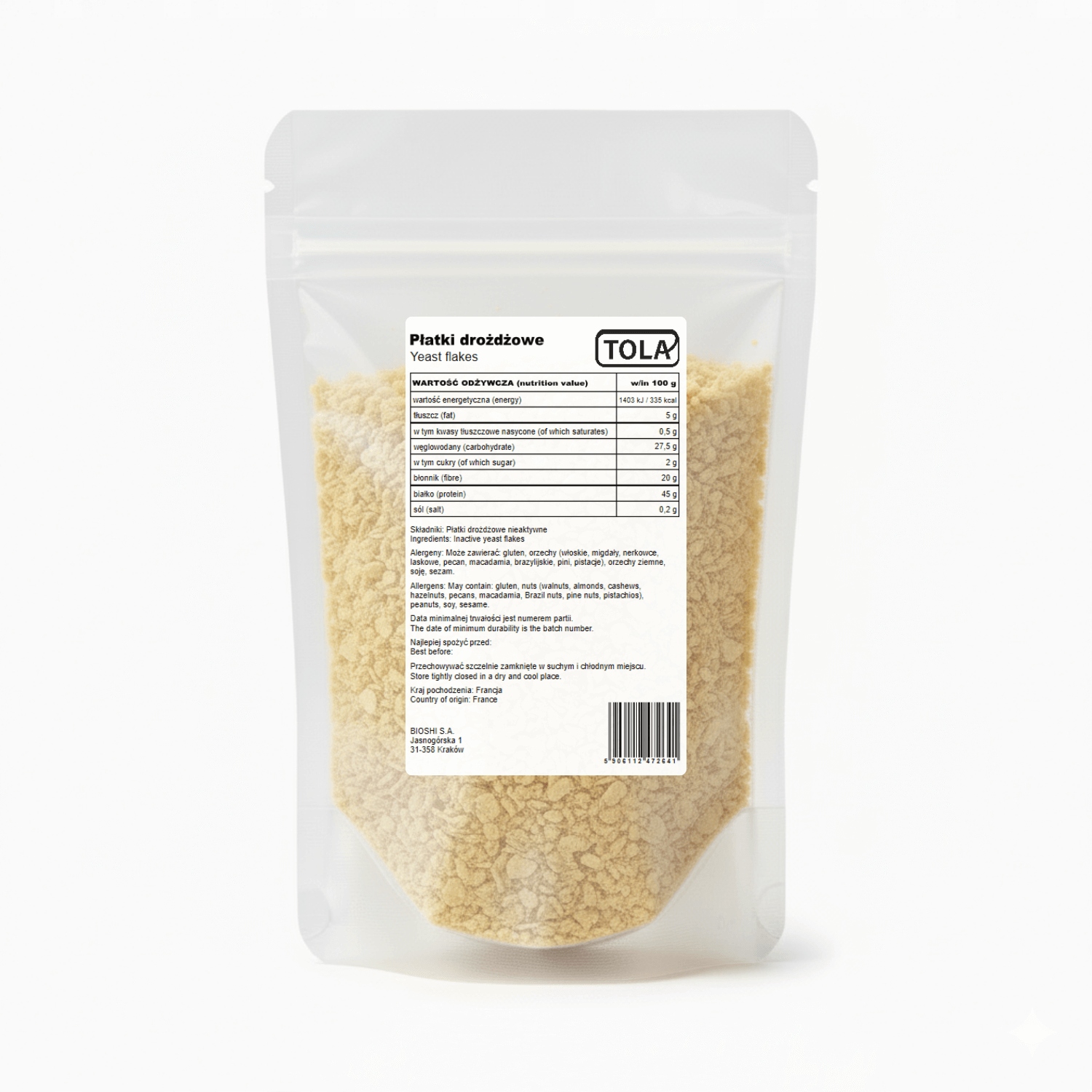 Neaktivní kvasnicové vločky 2 kg – přírodní, vysoká kvalita Tola