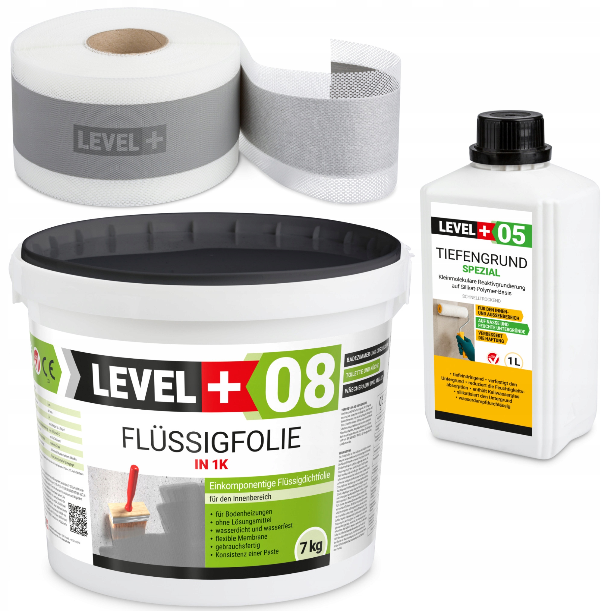 Fólie 7 kg Hydroizolační páska 5 m Grunt 1L SET03
