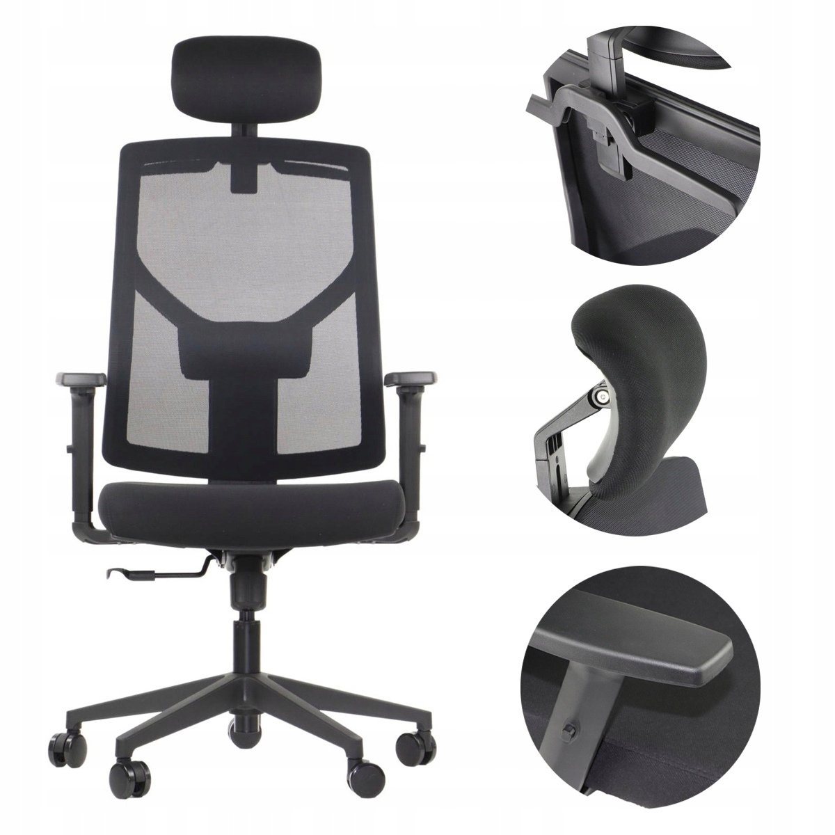 Otočná Kancelárska Stolička Curtiz Čierna S Reguláciou, V Súlade S Nariadením