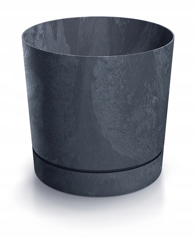 Doniczka okrągła Tubo P Beton Effect 150E z podstawką | Antracyt — 4