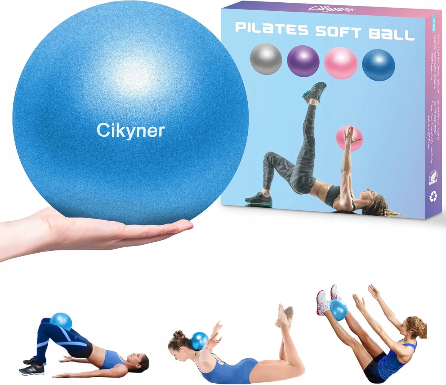 piłka do pilatesu jogi treningu całego ciała 23-25 cm Cikyner Miękka