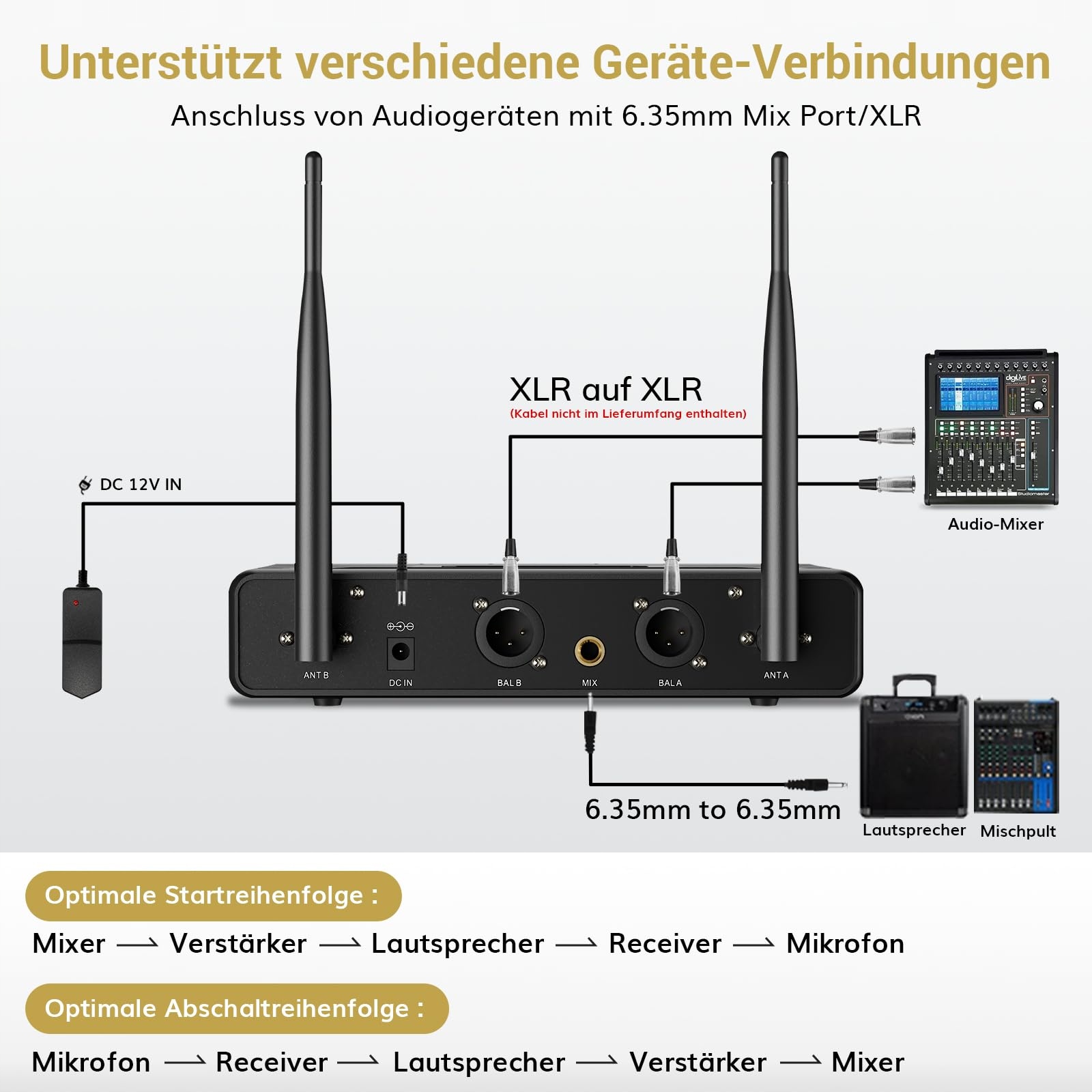 TONOR Mikrofony Karaoke TW350 Szare Na Ślub Konferencję — miniatura 5
