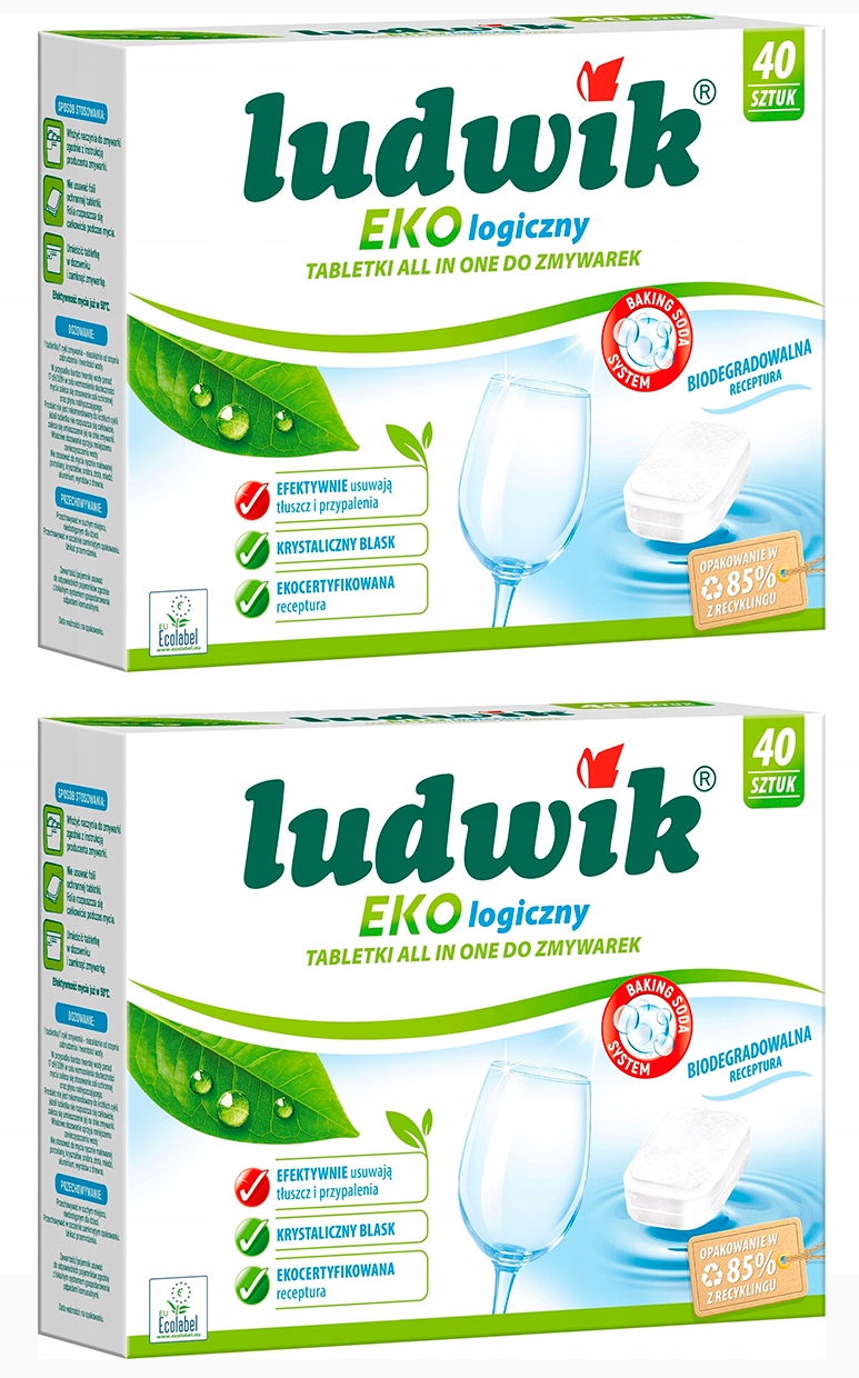 Levně Ekologické tablety do myčky nádobí Ludwik All in one 40 ks