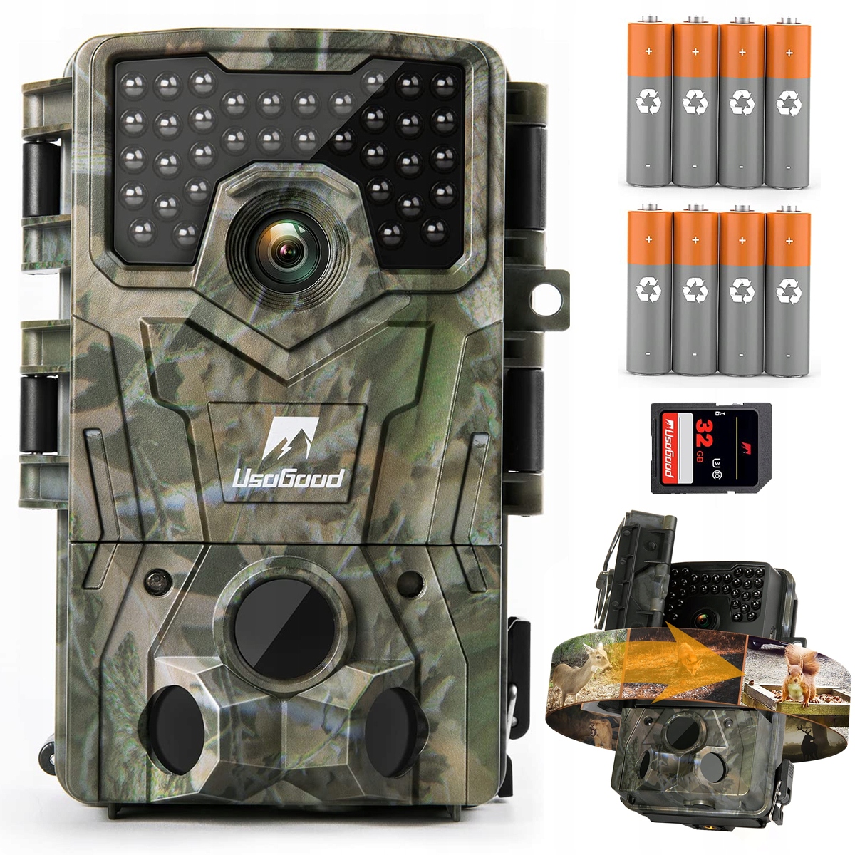 Fotopast Ir 850nm Lesní Lovecká Kamera Full Hd 4K 48Mpx 32G na baterie