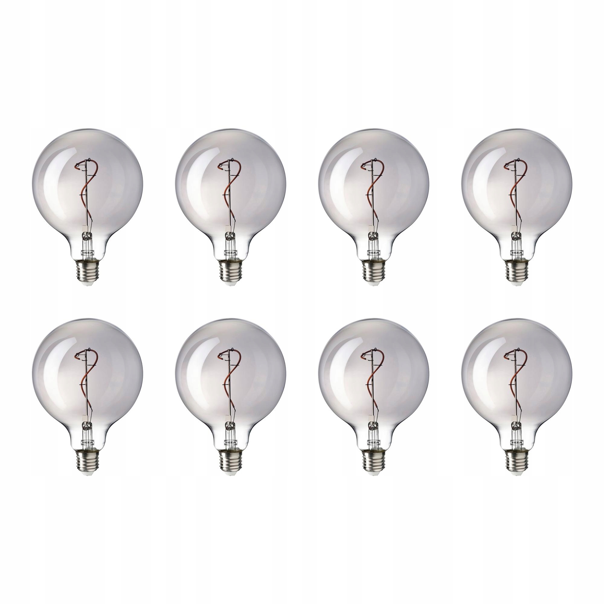 8 ks Led žárovka E27 140 lumenů šedé sklo 125 mm Molnart