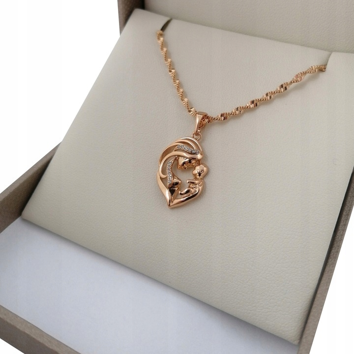 ZŁOTY ŁAŃCUSZEK I MEDALIK PREZNET NA KOMUNIĘ 18K Długość całkowita 50 cm