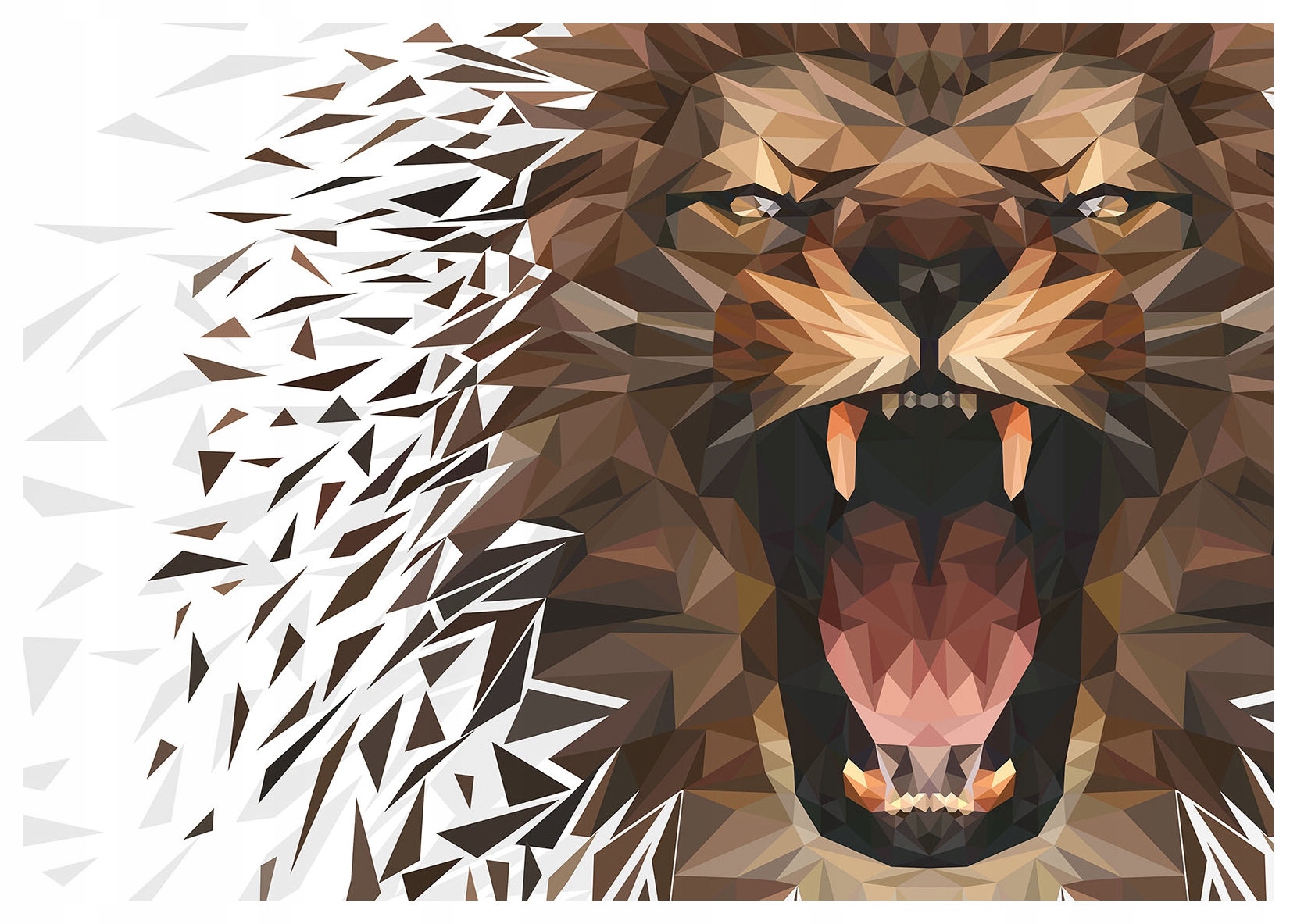 Vliesová fototapeta Lev geometrický dravec sila štýl 416x290 lepidlo