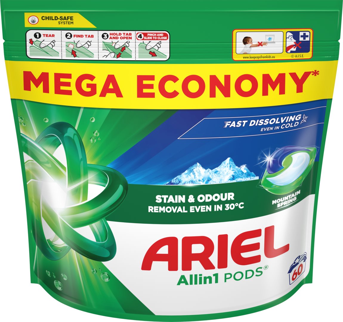 Levně Ariel kapsle na praní Mounting Spring 60ks