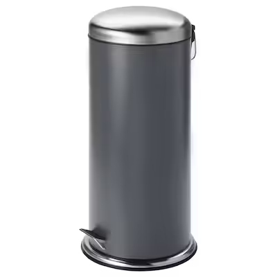 Levně Koš Na Odpadky Kovový Tmavě Šedý Mjosa 30 L Ikea