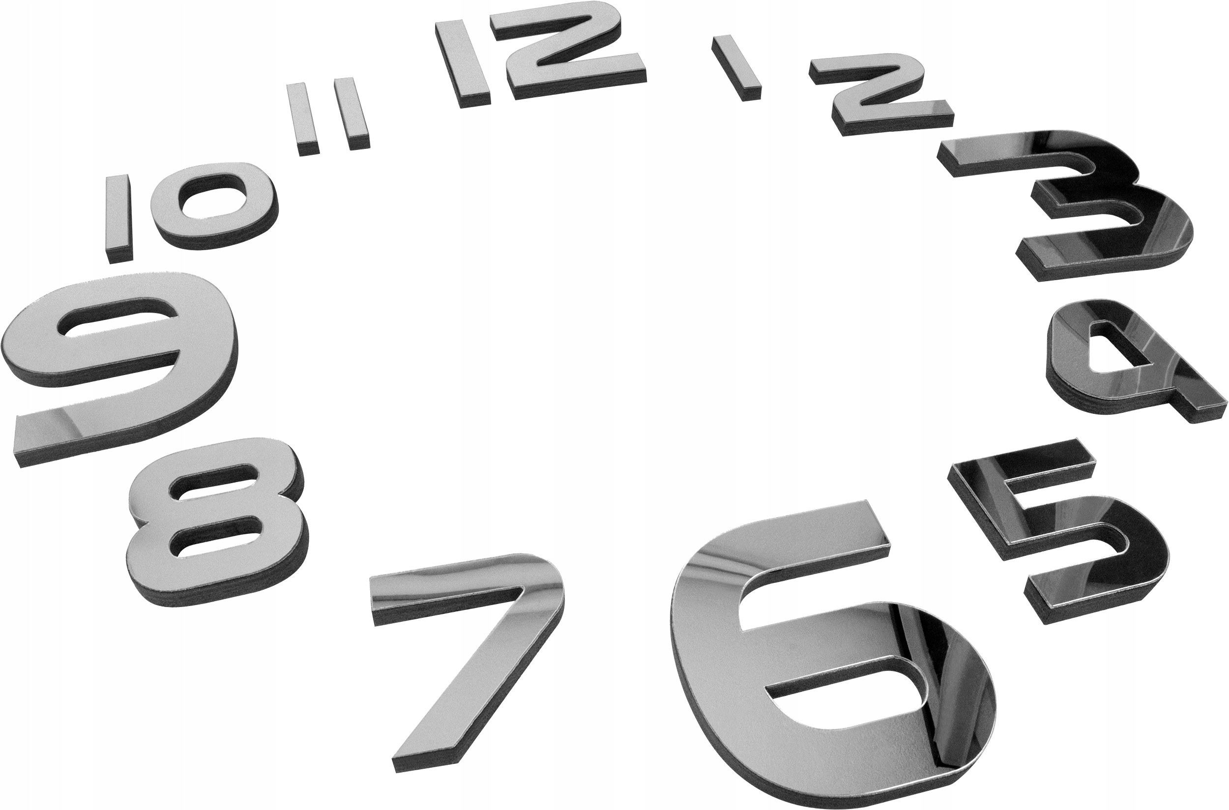 NOWOCZESNY ZEGAR ŚCIENNY 3D NAKLEJANY DIY 70-130CM Średnica 130 cm