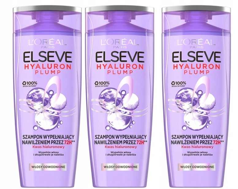 LOreal Szampon do włosów Elseve Hyaluron Plump x3