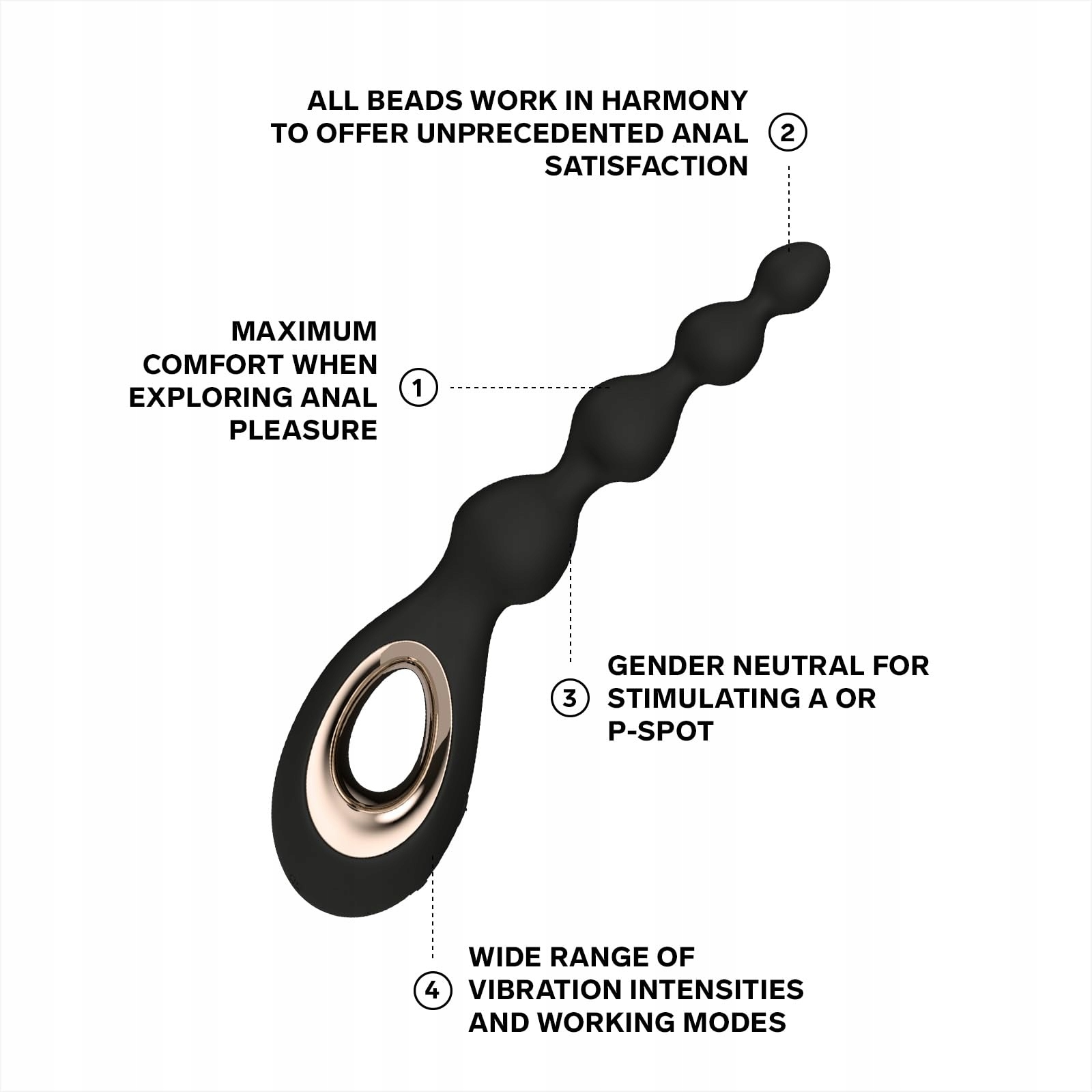 LELO SORAYA Wibrator Analny Z Technologią Bow Motion 8 Trybów Czarny — miniatura 3