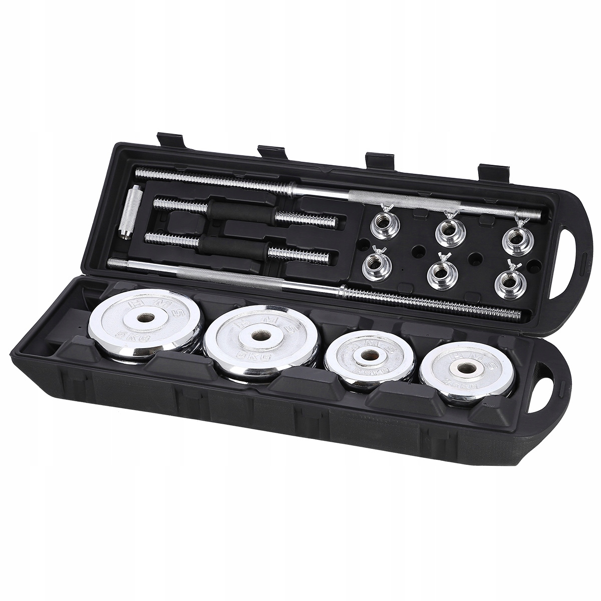 ZESTAW SZTANGIELKI/SZTANGA W WALIZCE CHROM TRENINGOWA SIŁOWNIA 2x25KG HMS Marka HMS