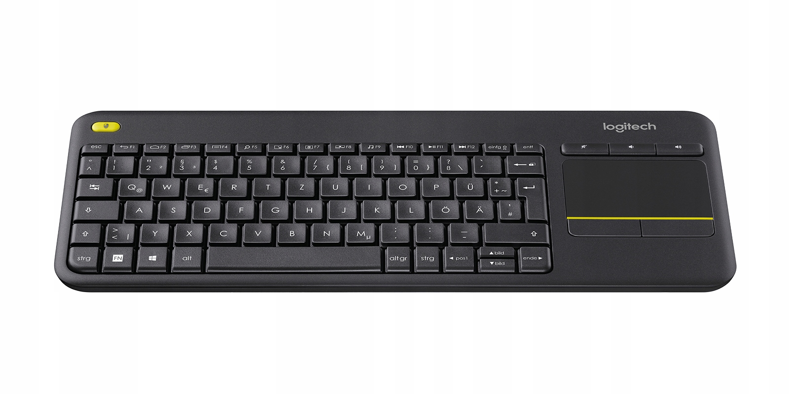 Wireless Touch Keyboard K400 Plus Black Rf 2.4GHz