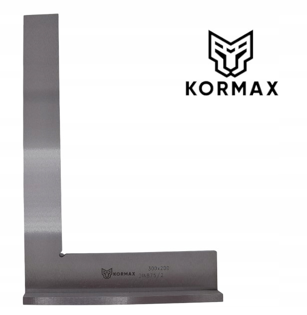 Kątownik Ślusarski Ze Stopką 300x200mm 90° Stalowy Z Podstawą Płaski