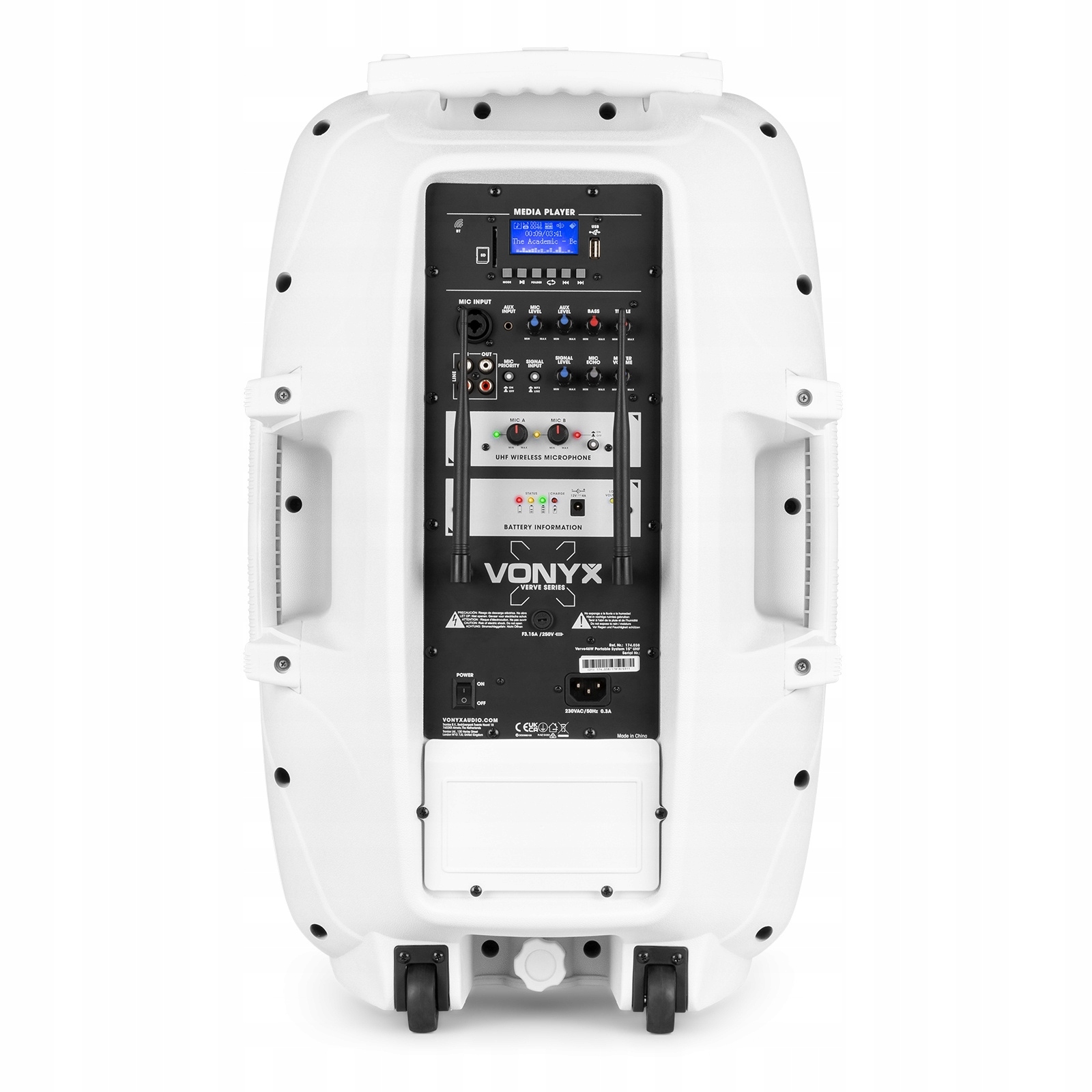 Kolumna aktywna Port 15'' biały 1000W 2x mikrofon UHF akumulator Stan opakowania oryginalne