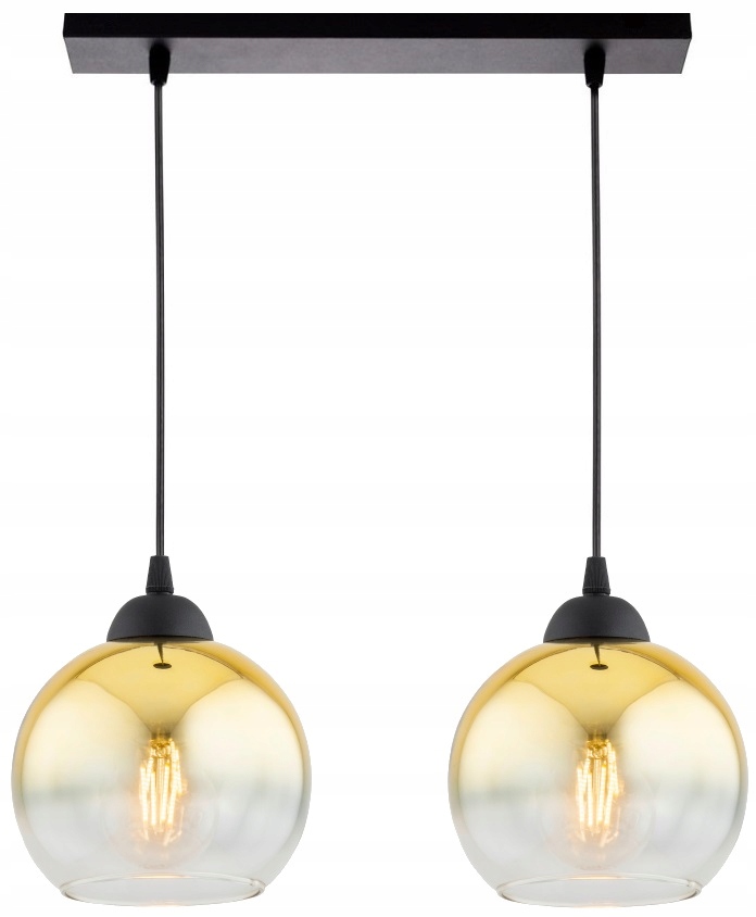 Lampa Wisząca Sufitowa Żyrandol Zwis Złota Kula Led E27