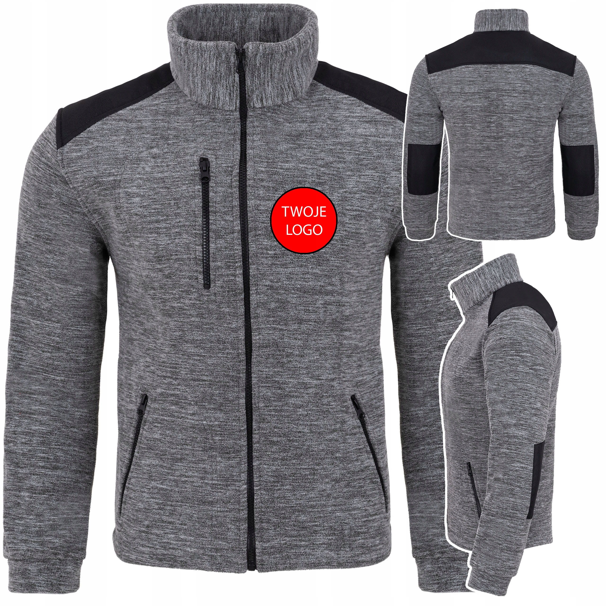 

Bluza Polar Z Własnym Nadrukiem Haftem Gruba Męski