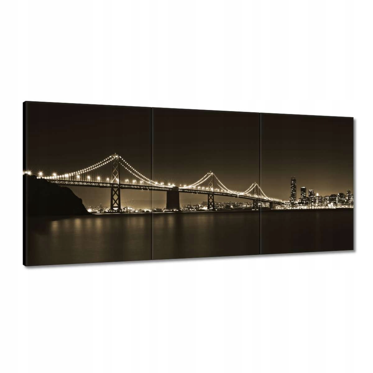 Obrazy 210x100 Most v noci v sépii