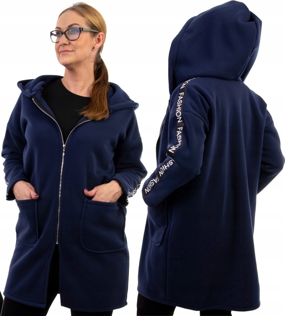 

M159 Ciepła Bluza z Lampasem I Kapturem Roz 38