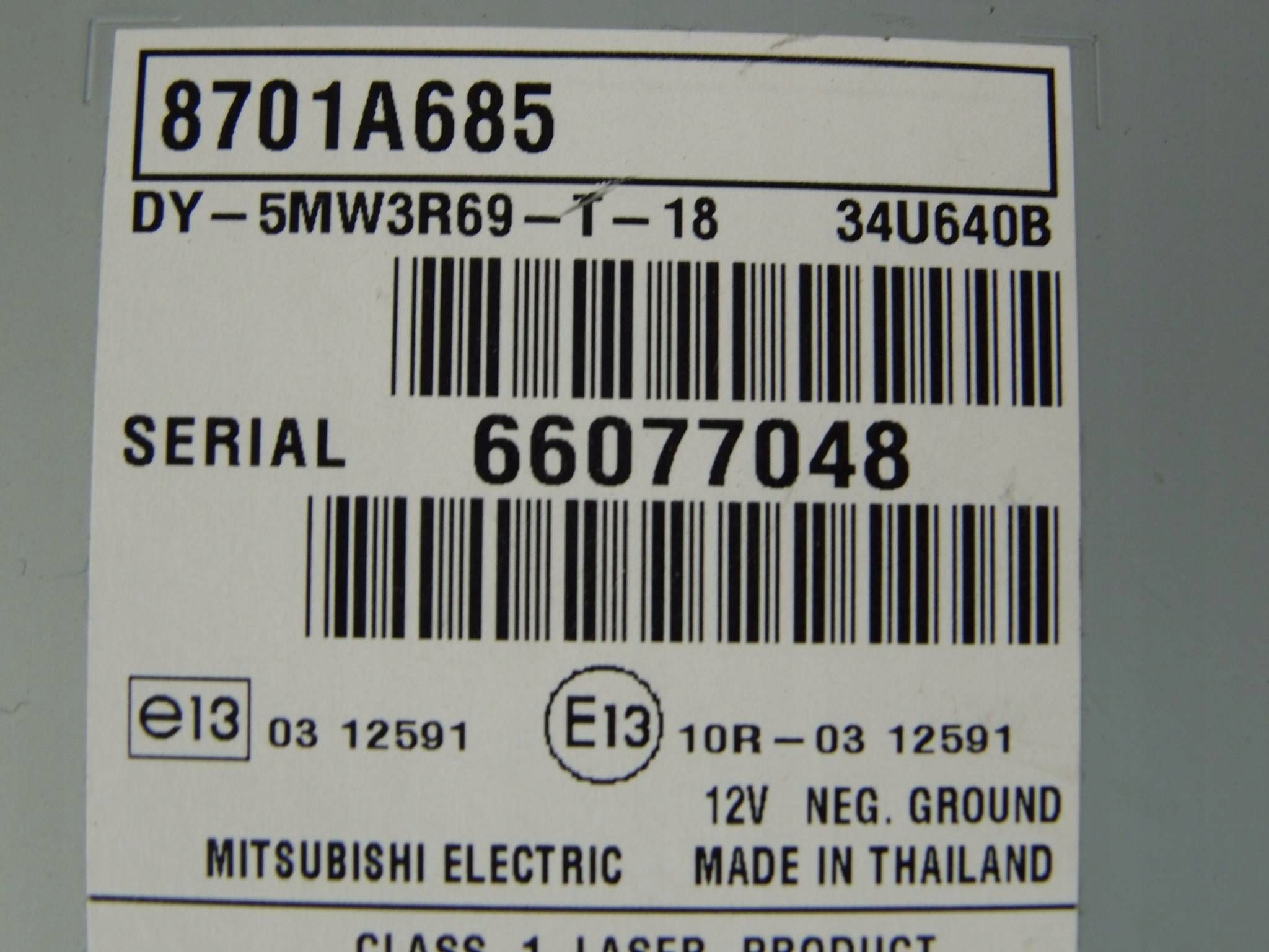 Mitsubishi Outlander III navigation radio 8701A685
