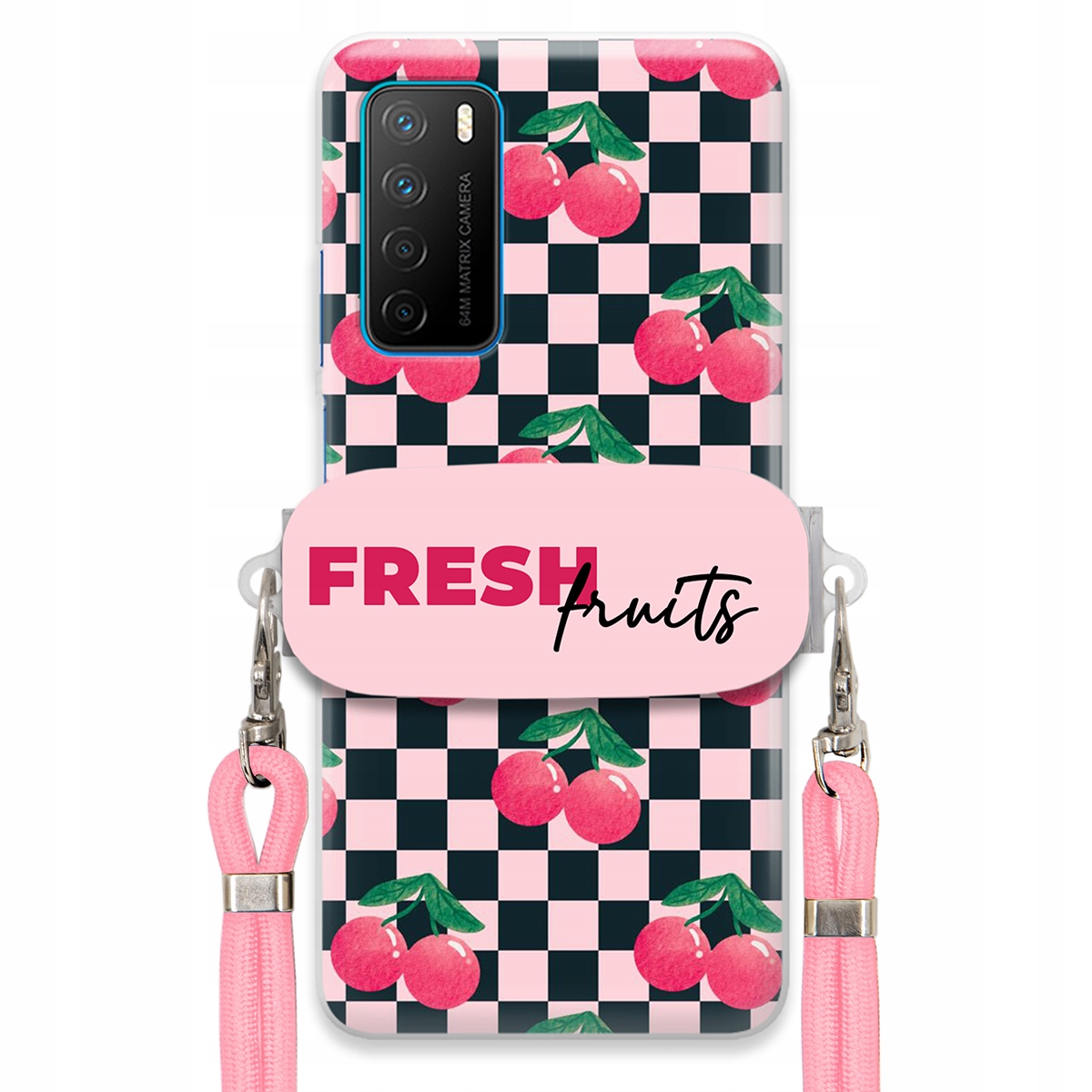 Puzdro pre Huawei Honor Play 4 Ružové vodítko funkčný držiak Fresh Fruits