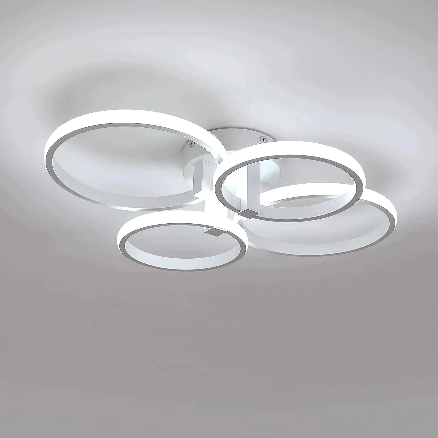 Stropní Led lampa závěsná bílá kruh lustr moderní obývací pokoj 56W 6500K