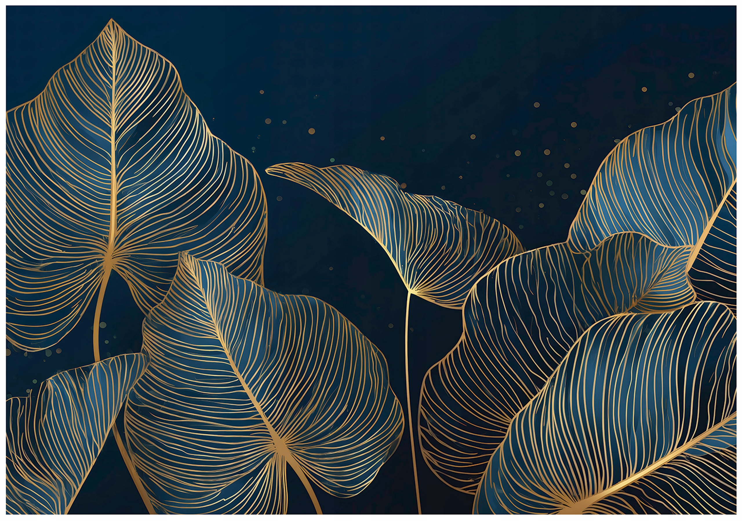 Fototapeta Zlaté Listy Glamour Tapeta Do Předsíně Obývacího Pokoje Kanceláře 300x210