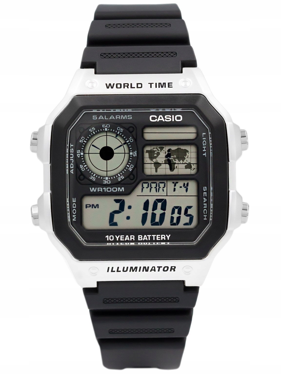 MĘSKI ZEGAREK CASIO AE-1200WH-1CVEF 100M ALARM LED Marka Casio