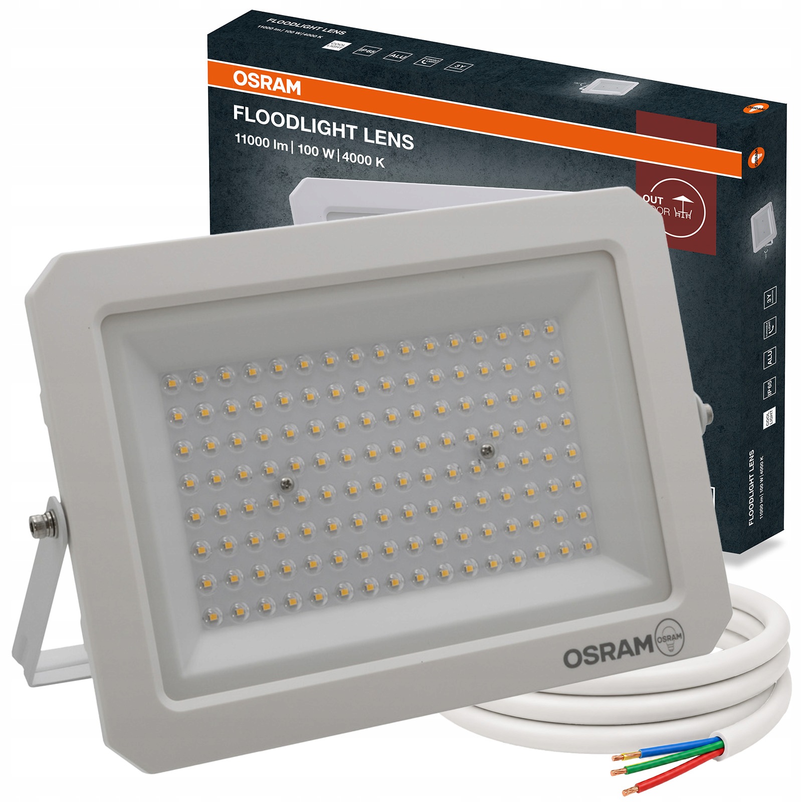 Led reflektor Halogenová lampa 100W 11000lm 4000K IP65 Osram