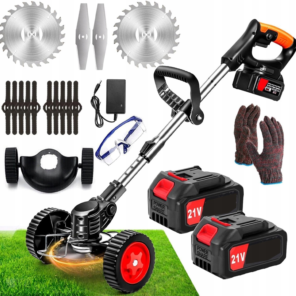 Bezprzewodowy Potężna Kosa Akumulatorowa Podkaszarka 21V 880W 10000 Rpm