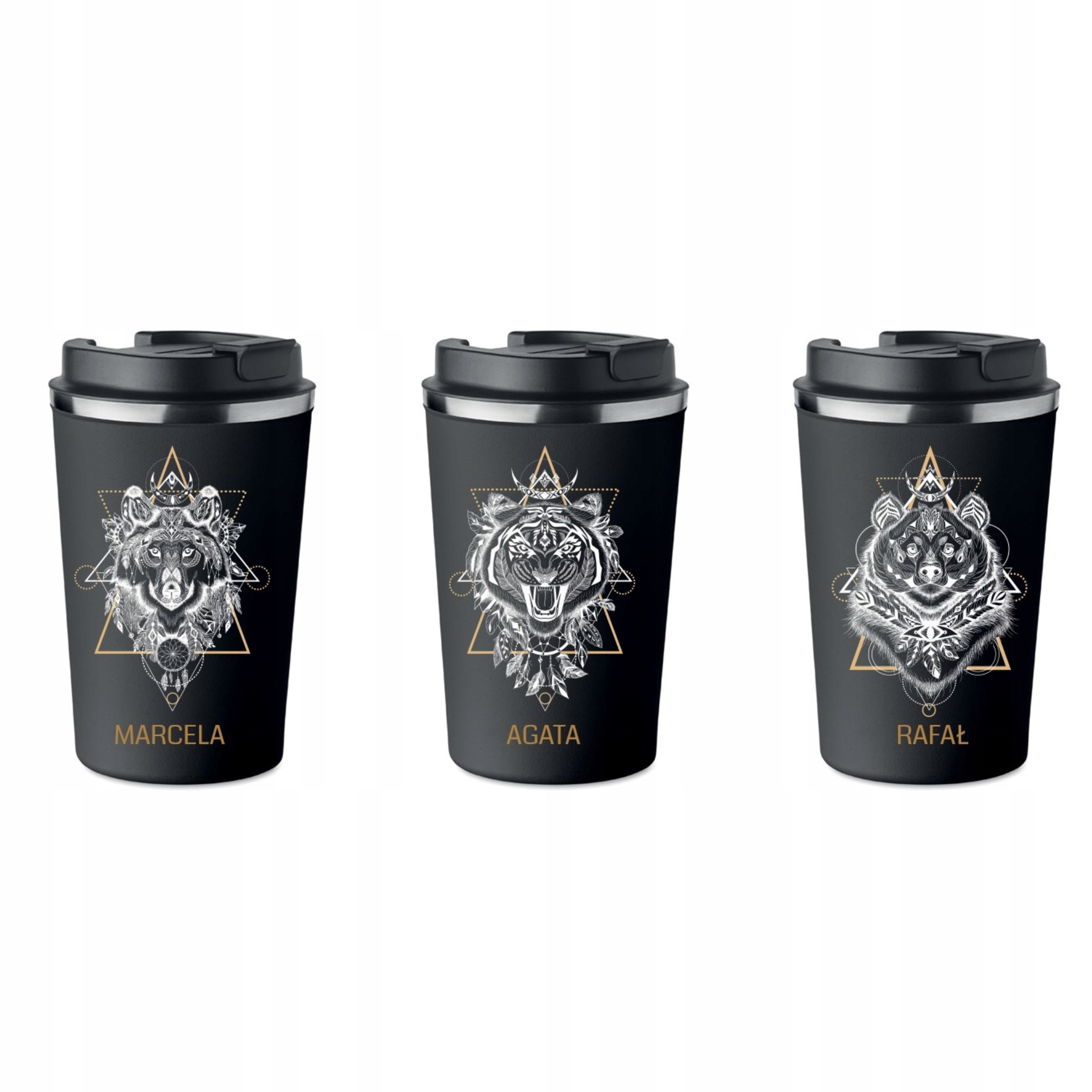 Sada 3 termohrnků Premium s jmény Jméno Zvířata 350 ml KT_184