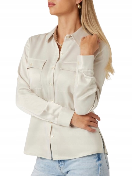 Guess Dámská Béžová Košile S Dlouhým Rukávem A Knoflíky, Velikost 2CE