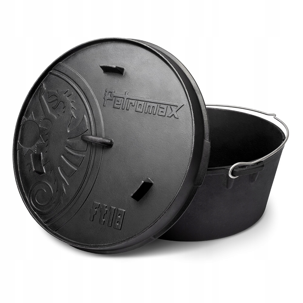 Liatinový kotlík Petromax Dutch Oven s plochým dnom 16,1 L