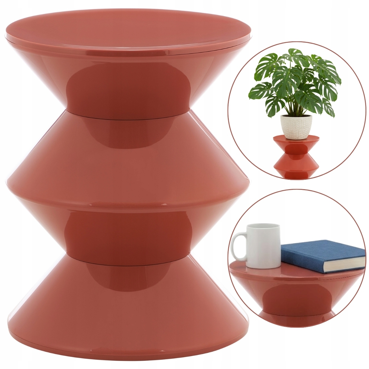 Minimalistický Konferenční Stolek Flame Červený, moderní retro do obývacího pokoje
