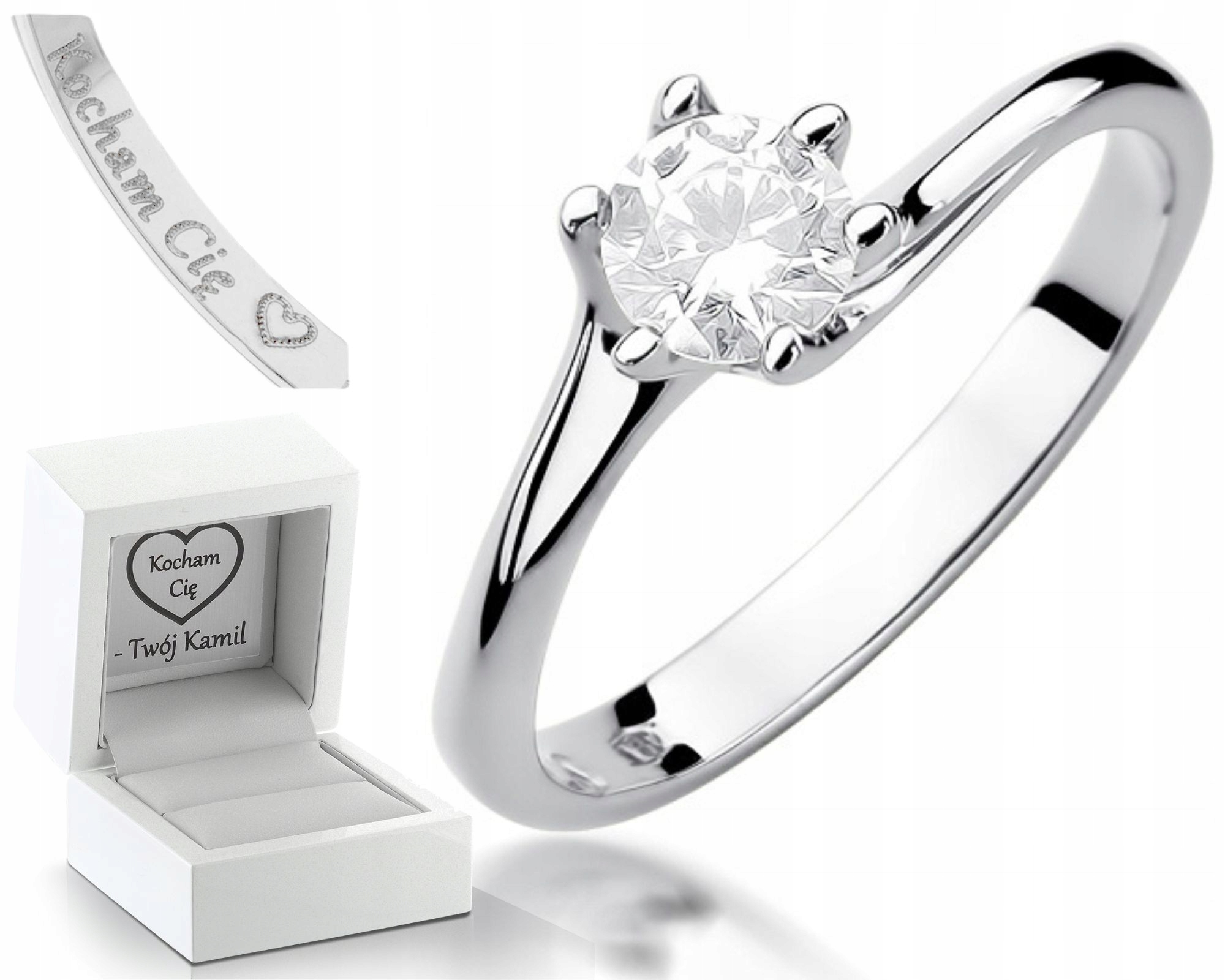 Bílé Zlato Prstýnek S Briliantem, Diamant Pro Ženu