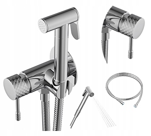 Podomietková bidetová batéria Chrom Glami, slúchadlo, hadica, čistič na bidet