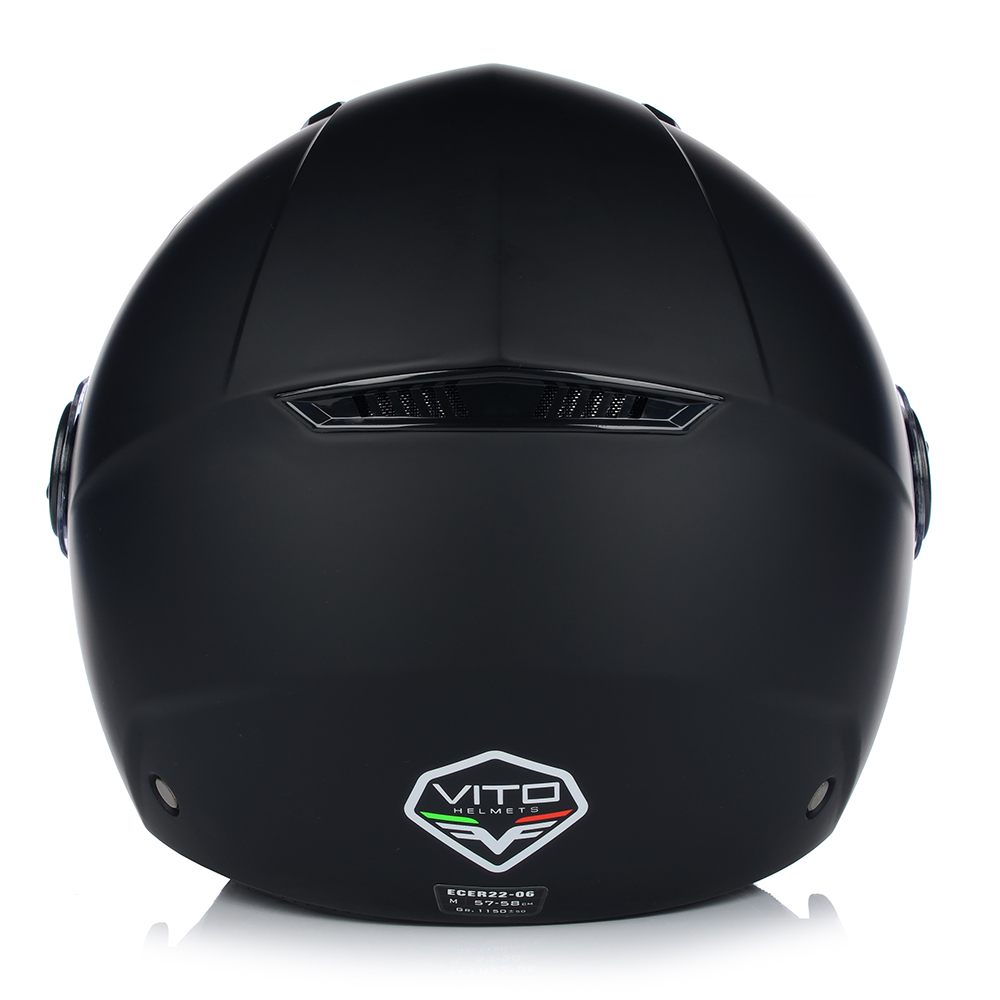 KASK MOTOCYKLOWY OTWARTY | VITO BRAVO | CZARNY MAT SKUTER CHOPPER ECE 22.06 Rozmiar XL