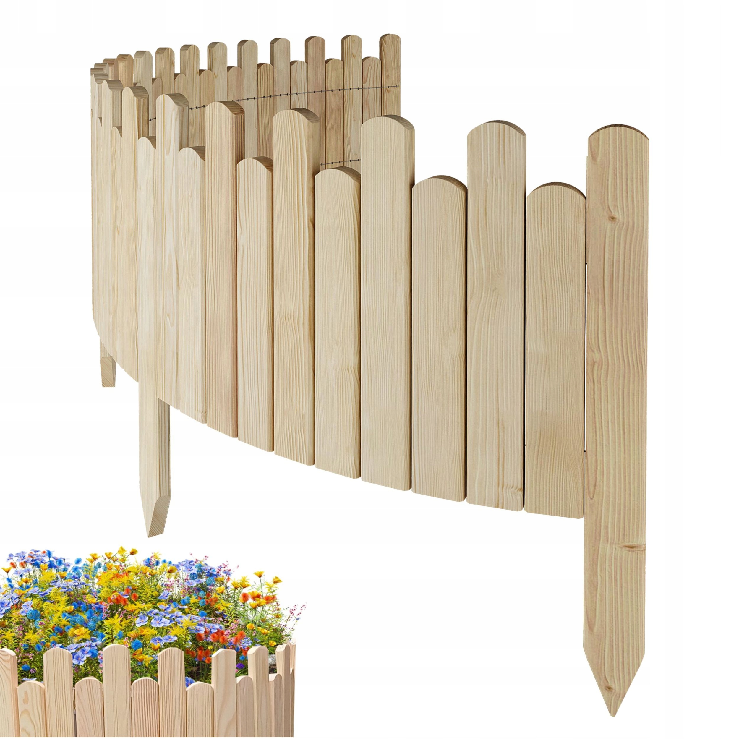 Dřevěný zahradní plot, obrubník záhonu, 200 x 30 cm, neimpregnovaný
