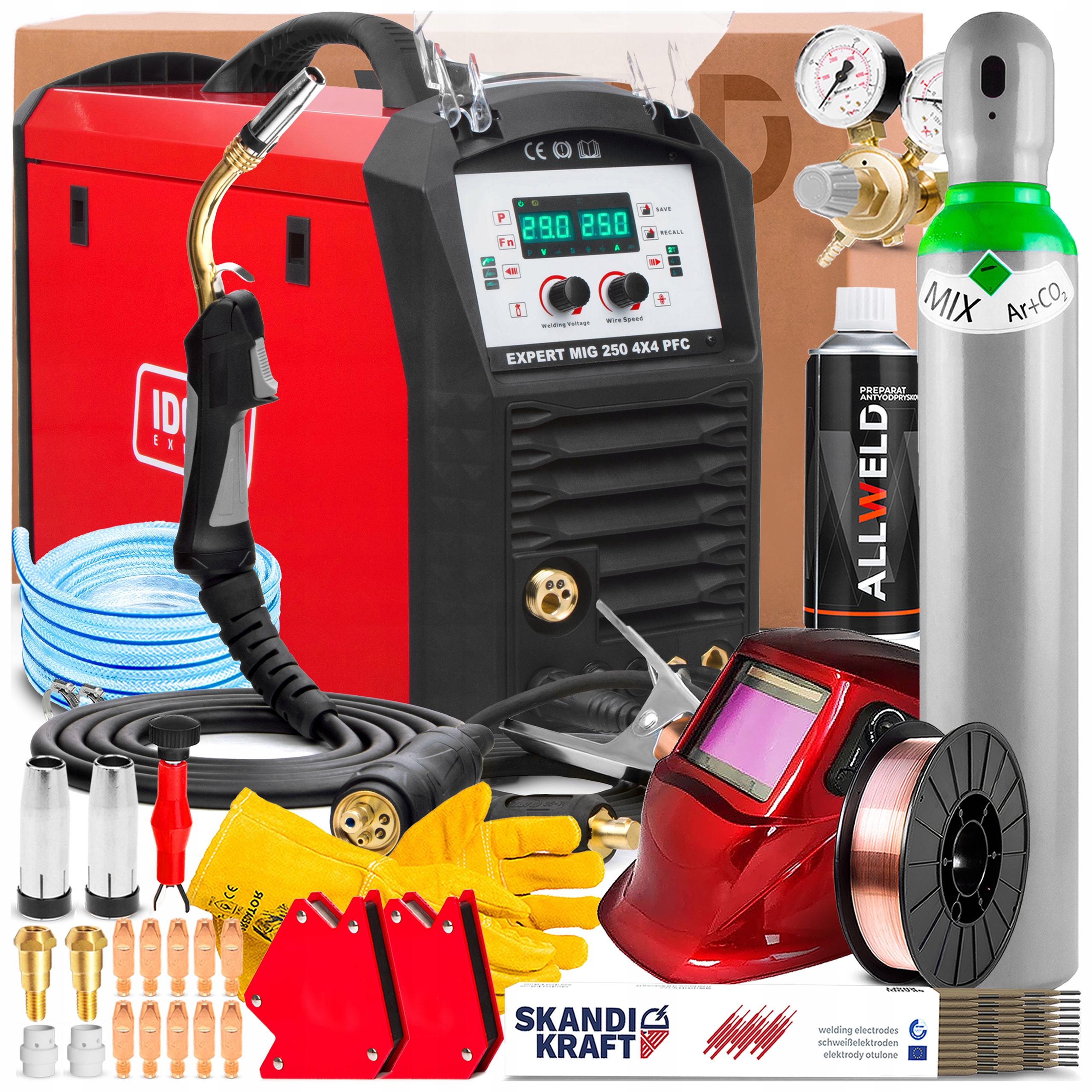 Svařovací Stroj Ideal Expert Mig 250 4X4 Mig Mag Mma Tig Lift 230V 250A Synergie