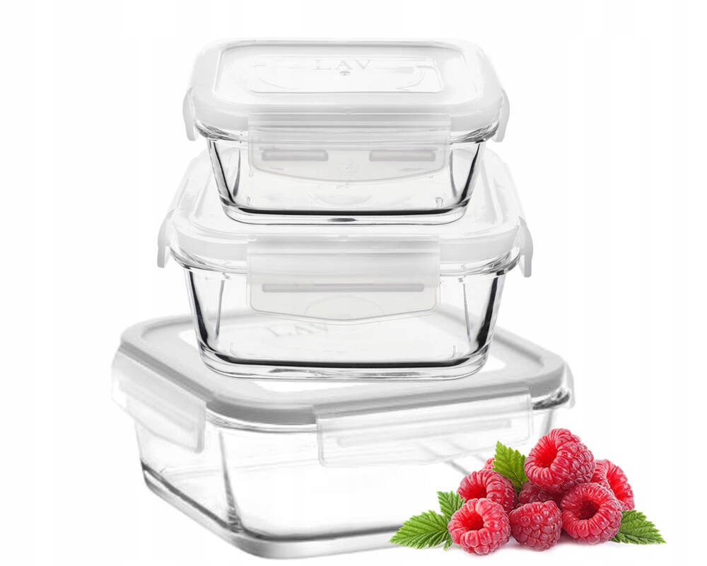 

Pojemniki szklane na Lunch 300/600/1150 ml 3 szt