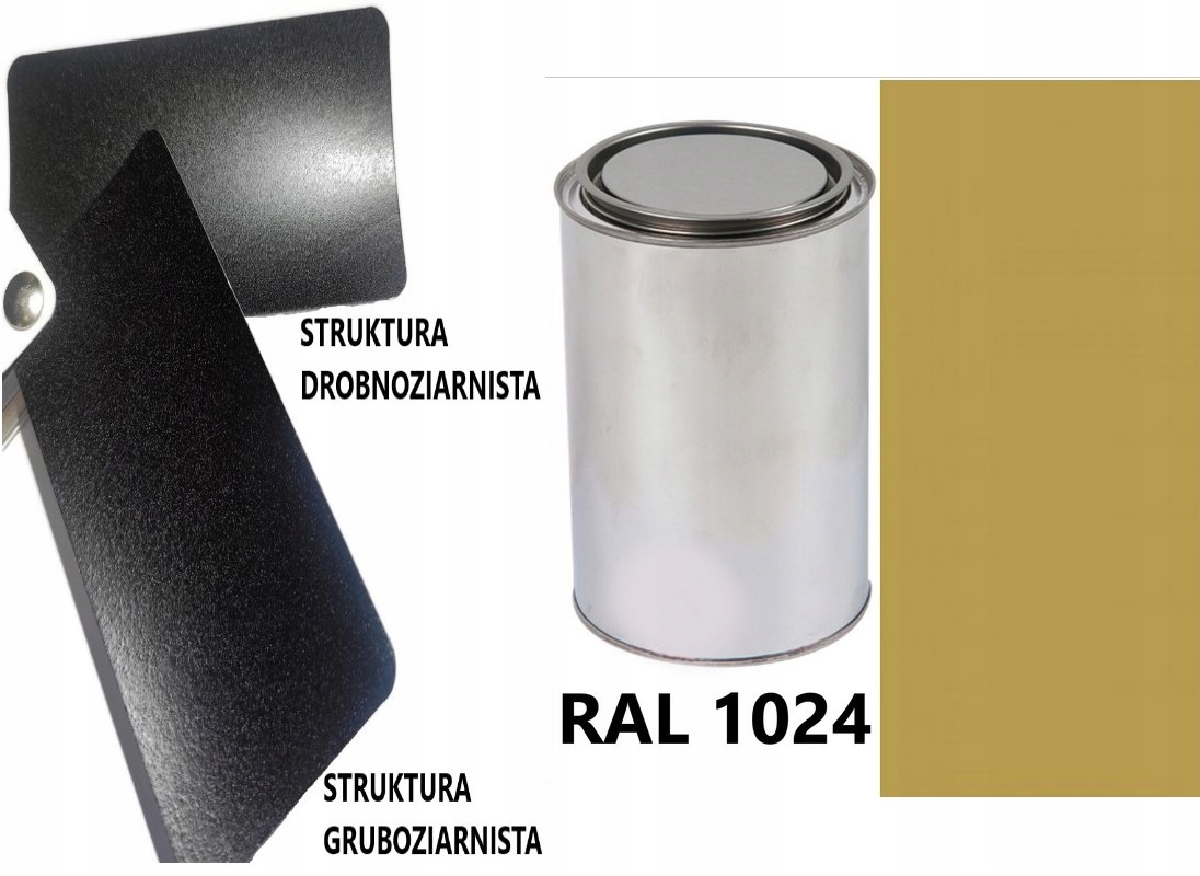 STRUKTURA GRUBOZIARNISTA RAL 1024 PÓŁMAT DO PLASTIKU METALU AKRYL 1L