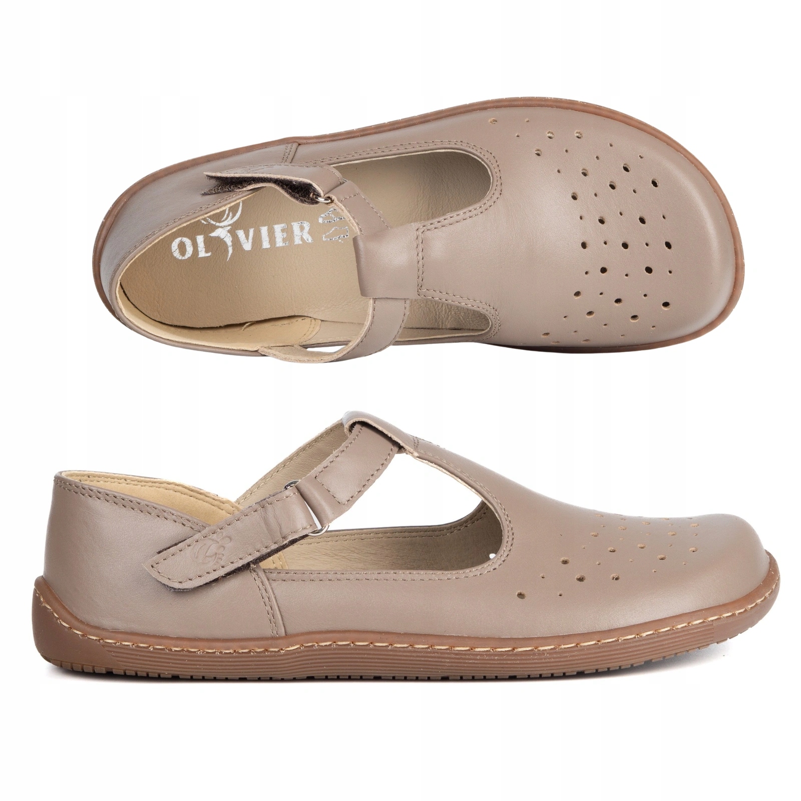 Dámské barefoot boty z přírodní kůže 1283 cappucino 37
