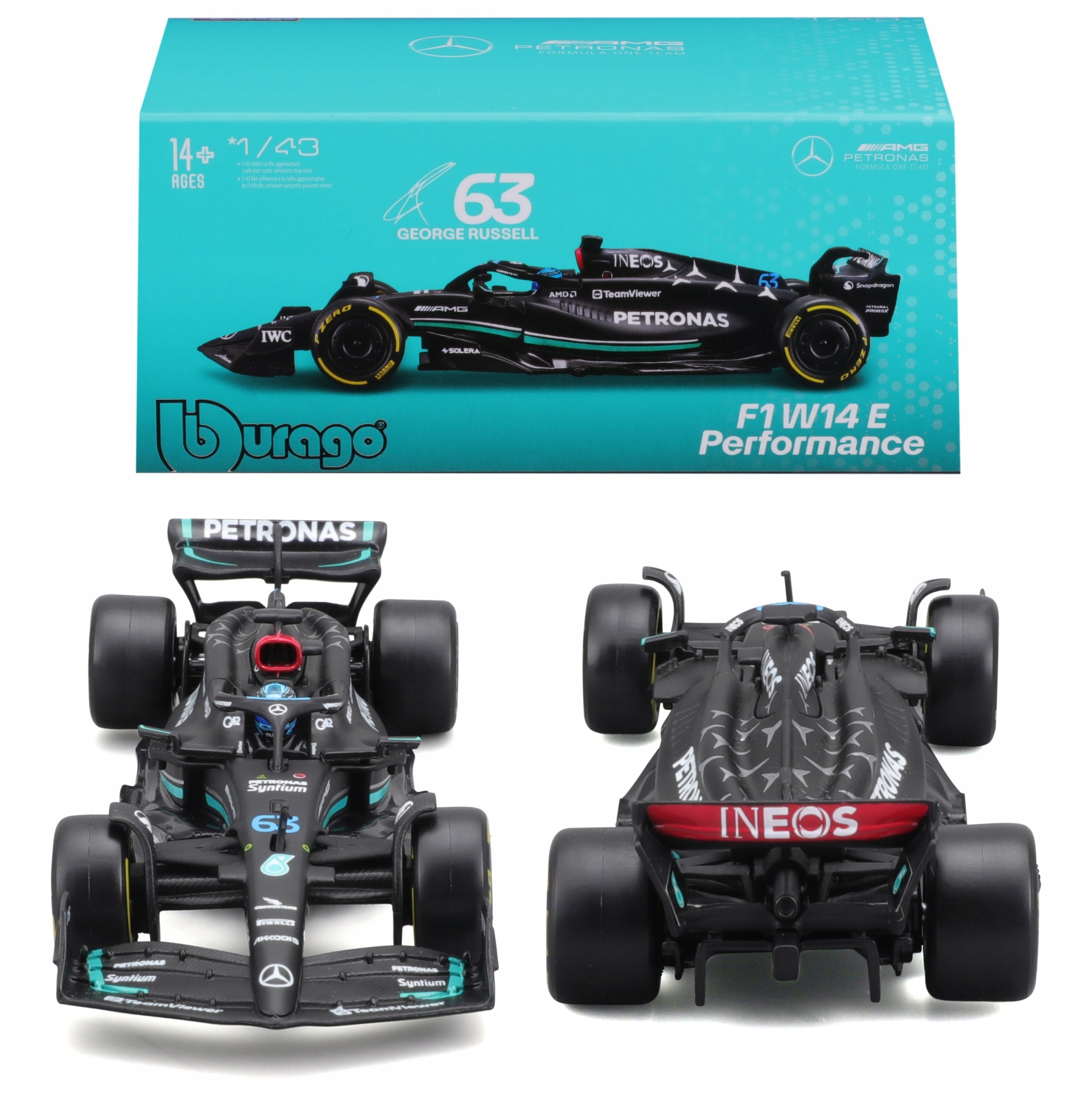 Bolid F1 Mercedes Amg W14 E 2023 George Russell 1:43 Bburago 18-38081