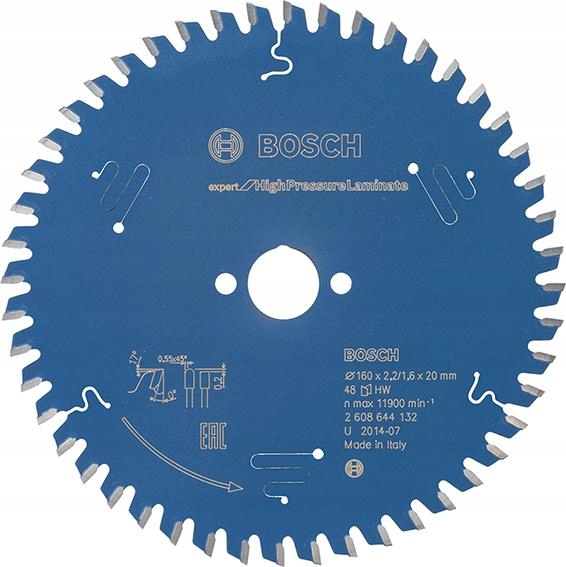 

Bosch Tarcza Do Cięcia Płyt Hpl Trespa 160x2,2x20