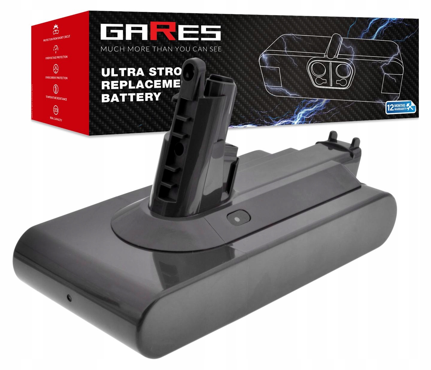 Akumulátor Gares pro Dyson V11 SV14 na šroub 21,6V 4,0Ah