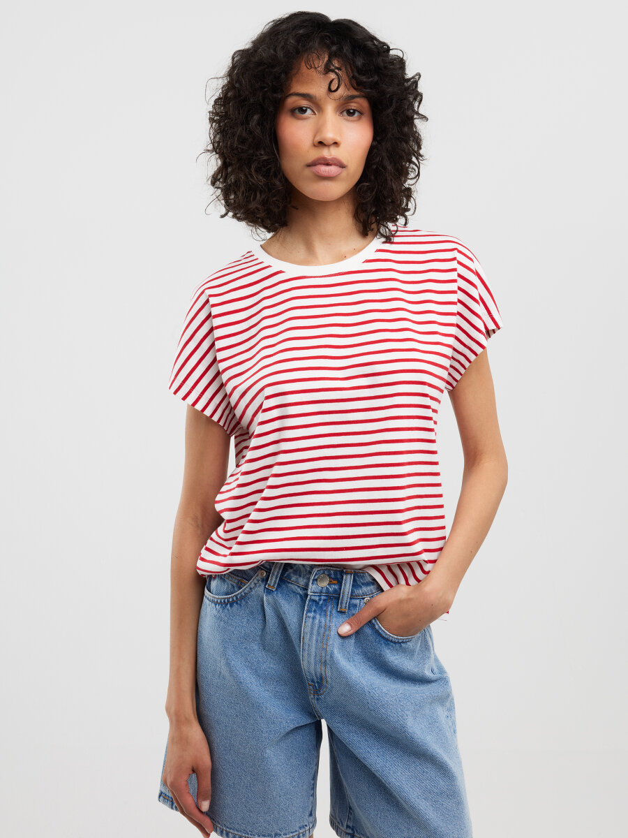 Tričko Big Star s pruhy, bílo-červená, Alesa 603 M