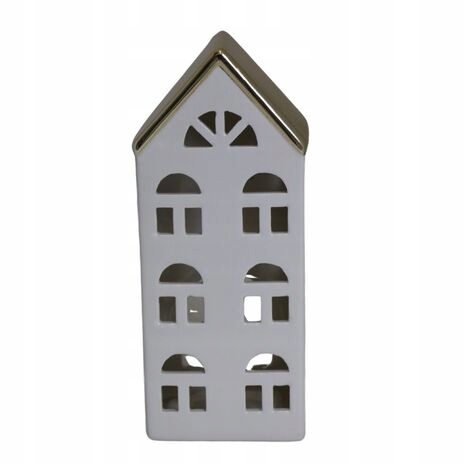 DOMEK DOM CERAMICZNY ŚWIECZNIK LAMPION KAMIENICZKA TEALIGHT NA PREZENT