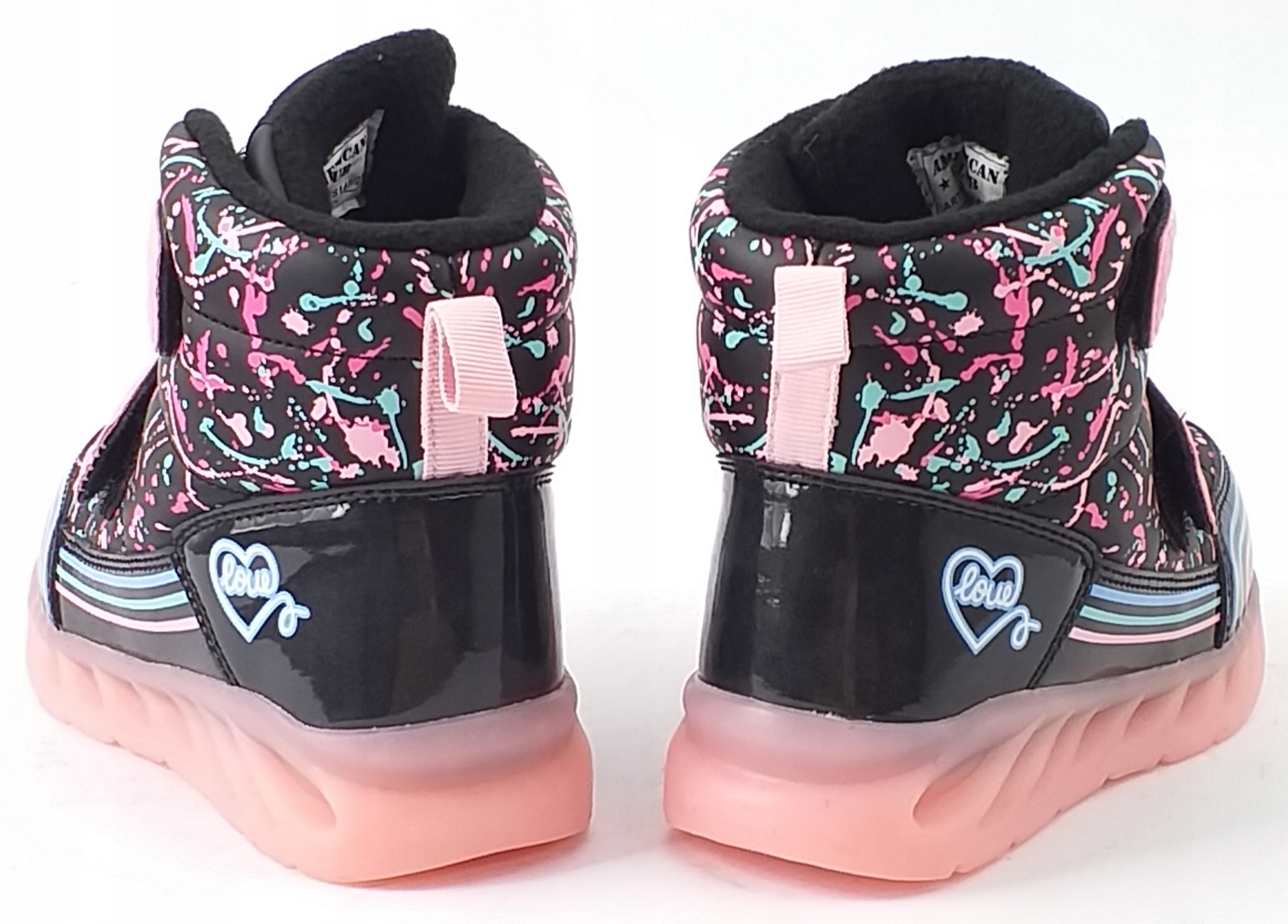 ŚNIEGOWCE AMERICAN CLUB ES140/23 CZARNE OCIEPLANE ŚWIECĄCA PODESZWA LED 27 Kolor czarny