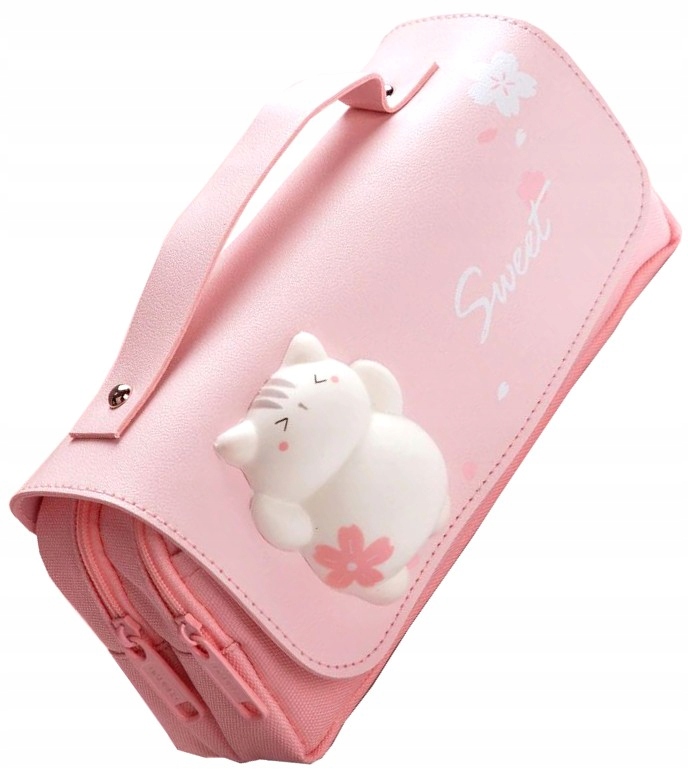 

Piórnik trzykomorowy szkolny szkoła saszetka kotek